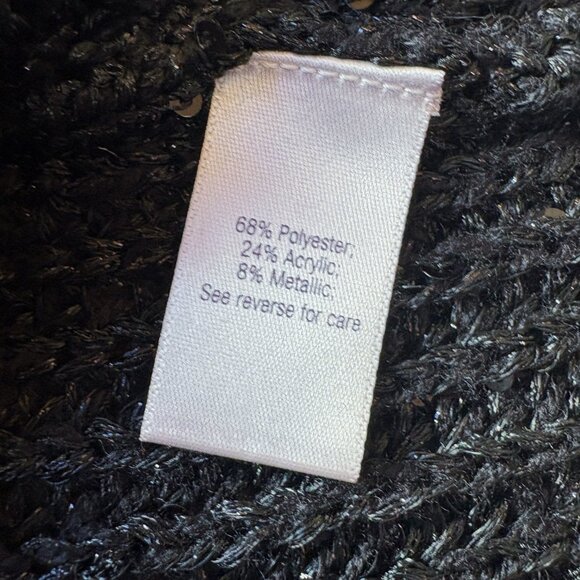 Jennifer Lopez Sequin Knit Cardigan Sweater Double Breast Metallic Black Size S - Picture 11 of 12